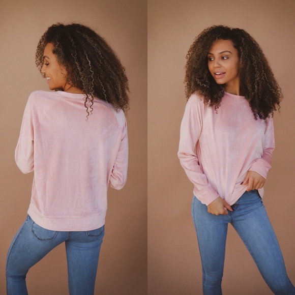 pink velour top - Picture 2 of 2